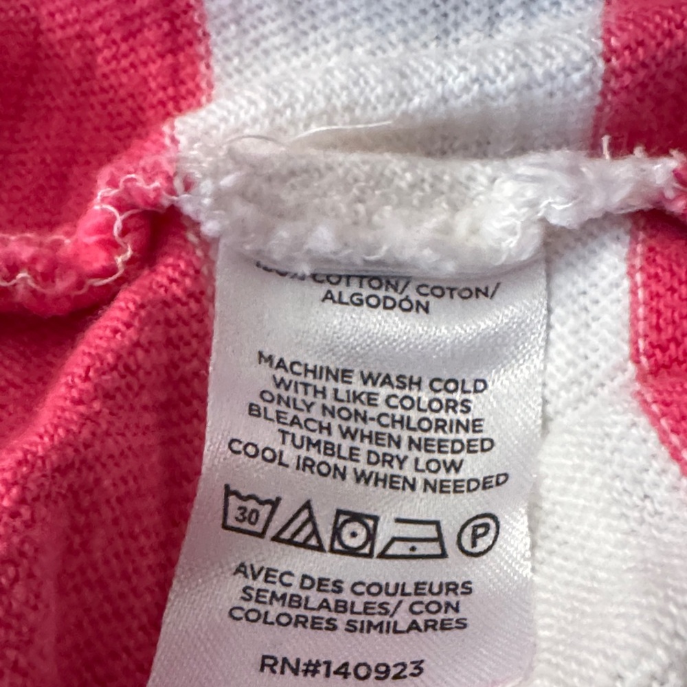 LOFT Pink and White Rugby Striped Polo Style Shirt - Picture 9 of 9